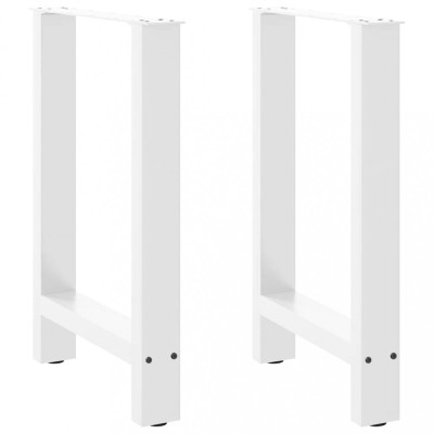 vidaXL Picioare masă de sufragerie albe, 2 buc., 60x(72-73) cm, oțel 4013305 foto