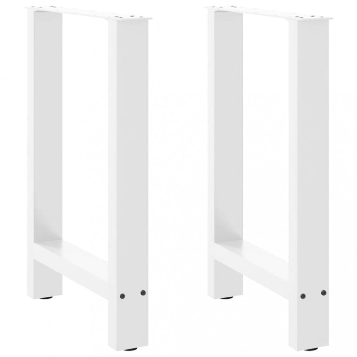 vidaXL Picioare masă de sufragerie albe, 2 buc., 60x(72-73) cm, oțel 4013305