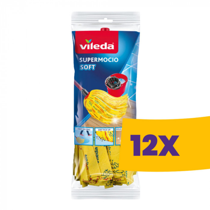 Vileda Soft gyorsfelmos&oacute; fej 30% mikrosz&aacute;llal (pattint&oacute;s) (Karton - 12 db)