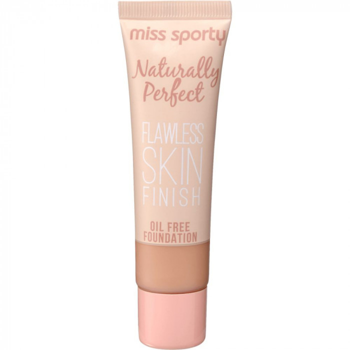 Fond de Ten Miss Sporty, Naturally Perfect, 201 Pink Beige, 30 ml, Fond pentru Ten, Fonduri de Ten, Fond de Ten Mat