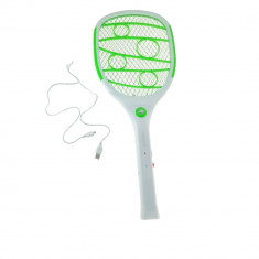 Paleta anti-insecte cu lanterna, Esperanza Insect Killer Swatter 3in1 Bluntman, 95596, alb cu verde