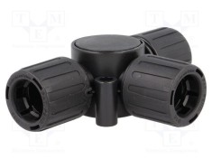 Conector T poliamidă negru HELLERMANNTYTON HelaGuard IP66 16mm -50&amp;divide;135&amp;deg;C foto