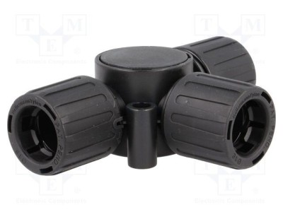Conector T poliamidă negru HELLERMANNTYTON HelaGuard IP66 16mm -50&amp;divide;135&amp;deg;C foto