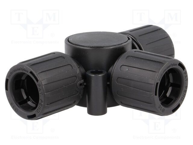 Conector T poliamidă negru HELLERMANNTYTON HelaGuard IP66 16mm -50&divide;135&deg;C