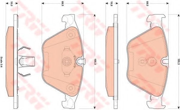 Set placute frana,frana disc BMW Seria 6 Gran Cupe (F06) (2011 - 2016) TRW GDB1854