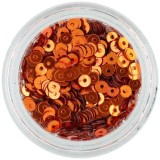 Decoraţiuni pentru unghii - paiete rotunde, arămii, &icirc;n formă de disc, INGINAILS