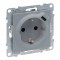 Priza schuko simpla 2P+T cu USB tip C Legrand Suno aluminiu 721329