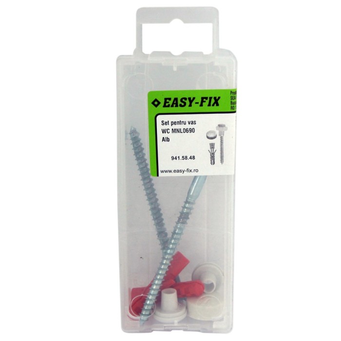 Set montaj vas WC, Easy-Fix MNL0690, alb