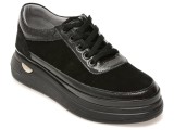 Pantofi sport IMAGE negri, 213M126, din piele intoarsa