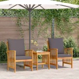 vidaXL Set de canapele pentru grădină 3 pcs Maro lemn masiv de acacia