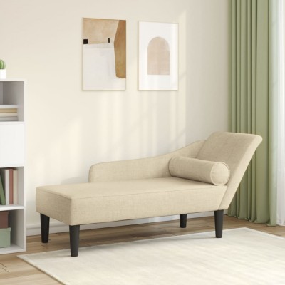 Gossi sezlong cu perne, crem, material textil foto