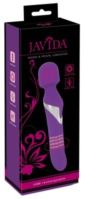 Vibrator wand cu cap rotativ Javida Wand &amp;amp; Pearl Vibrator (24cm) foto