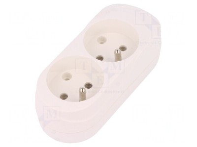 Conector Alimentare AC Mamă Spliter Alb 250V 16A foto