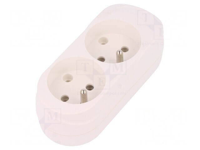 Conector Alimentare AC Mamă Spliter Alb 250V 16A