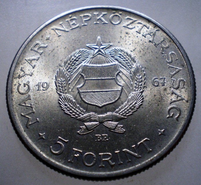 2.005 UNGARIA KOSSUTH 5 FORINT 1967 XF