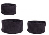 Cumpara ieftin Set 3 cosuri textil negru 18x10 cm, 22x11 cm, 25x12 cm