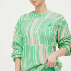 adidas by Stella McCartney hanorac de bumbac femei, culoarea verde, modelator