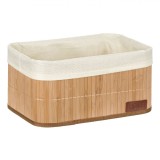 Coș Depozitare, Model Bambus, Bej, 28x18x12cm, Oem