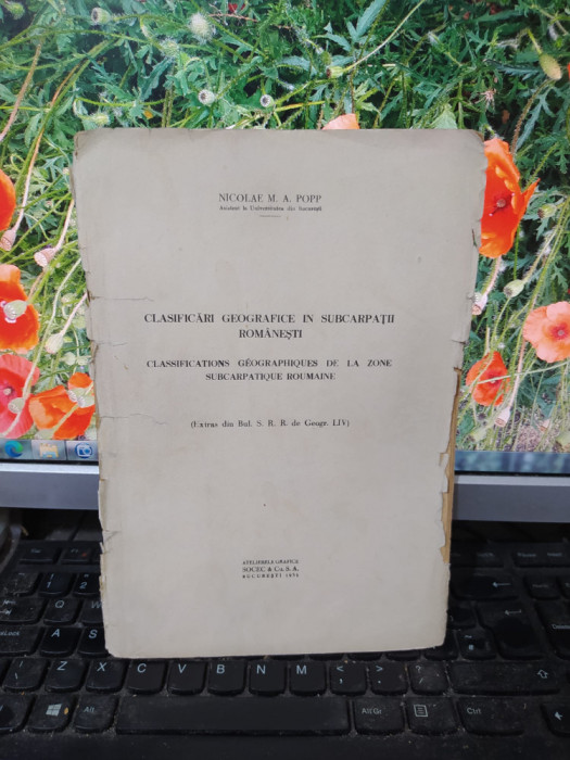 Clasificări geografice &icirc;n Subcarpații Rom&acirc;nești, Nicolae M.A. Popp Buc. 1936 187