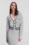 Cumpara ieftin Karl Lagerfeld cardigan femei, culoarea gri, light