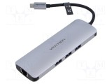 Hub USB VENTION USB 3.0 gri cu 9 porturi și Power Delivery