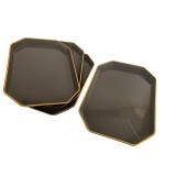 Set 4 platouri servire, Dreptunghi, Gri, 20.5x14.8x1.7 cm