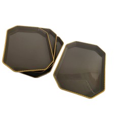 Set 4 platouri servire, Dreptunghi, Gri, 20.5x14.8x1.7 cm