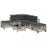 Gossi set mobilier coltar de gradina cu perne 3 piese gri poliratan