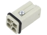 Conector ILME HDC CQ4M 03, 3 pini 40A 600V insert contact tată