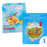 Pachet Caiet Pestisor matematica A5, 48 file, Casa Tipografica si Matematica si explorarea mediului. Caiet de lucru clasa 1 - Adina Grigore