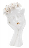 Cumpara ieftin Vaza Woman Mask, Mauro Ferretti, 16.5x14x27.3 cm, portelan, alb/auriu