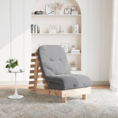 Gossi canapea futon cu saltea, 60x206x11 cm, lemn masiv de pin foto