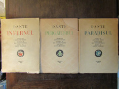 Dante Divina Comedie 3 volume Craiova 1932 - 1944 ,ilustratii Mac Constantinescu foto