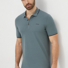 HUGO tricou polo bărbați, culoarea verde, uni 50467344