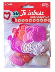 Inimioare din spuma cu sclipici si simple