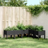 VidaXL Jardinieră de grădină cu picioare, negru, 160x120x42 cm, PP