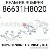 Armatura bara Kia Rio, 11.2016-12.2023, montare spate, OE, 86631H8020