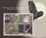 Tonga 2012-Fauna,Pasari,Bufnite,Ciuful de camp,Bloc 4 val. ,MNH,Mi,TO Bl.57, Nestampilat