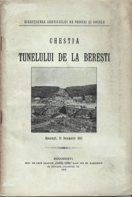 Carte tehnica - Chestia tunelului de la Beresti, 1909 foto