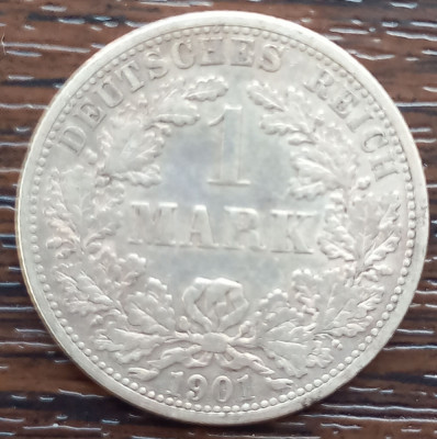 (A324) MONEDA DIN ARGINT GERMANIA - 1 MARK 1901, LIT. F, MAI RARA foto