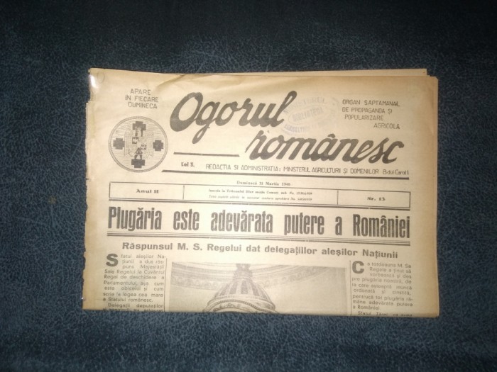 REVISTA OGORUL ROMANESC 31 MARTIE 1940