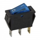 Interupator basculant 1 circuit 10A-250V OFF-ON, lumini de albastru - pachetul contine 5 buc.