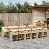 vidaXL Set mobilier de grădină cu perne, 13 piese, bej, poliratan 3211132