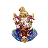 Statueta ganesh multicolor metal emailat 8cm - model 2