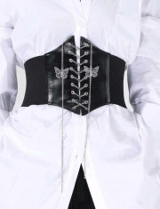 Corset/ brau/ curea/ centura dama noua stil gotic negru cu fluturi foto