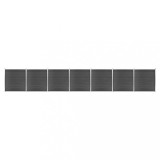 vidaXL Set de panouri de gard, negru, 1218x186 cm, WPC