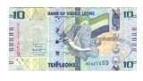 Bancnota Sierra Leone 10 leones 27 aprilie 2022, circulata, stare relativ buna