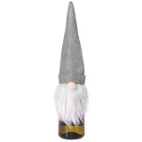 Cumpara ieftin Decoratiune pentru butelii de vin sau sticle de suc, model pitic, 37 x 12 cm, gri
