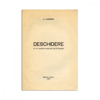 A. Zaremba, Deschidere, 1933, exemplar numerotat foto