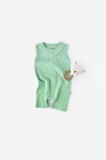 Salopeta scurta BabyCosy, 100% Bumbac Organic, Unisex, Culoare Mint, Marime 12-18 Luni